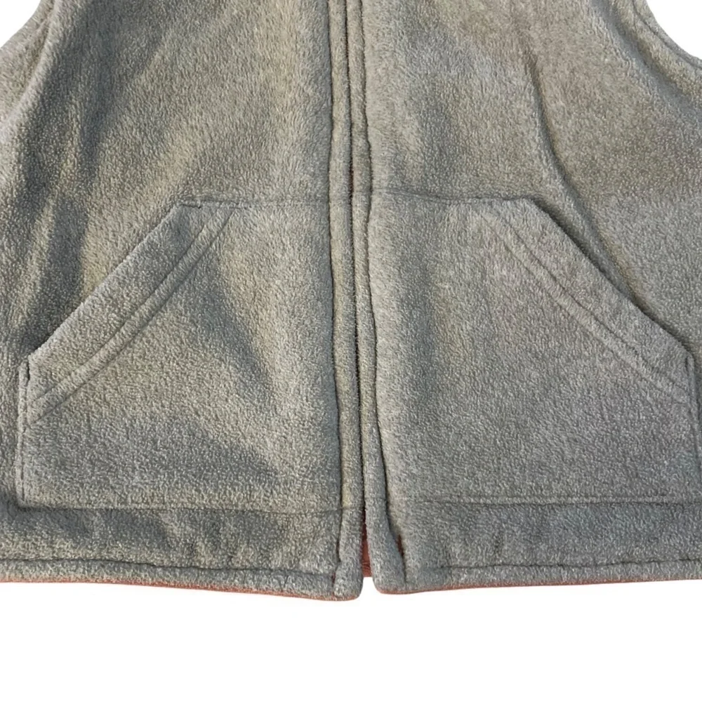 JANIE AND JACK Reversible Puffer Vest 12-18 mo Orange Gray